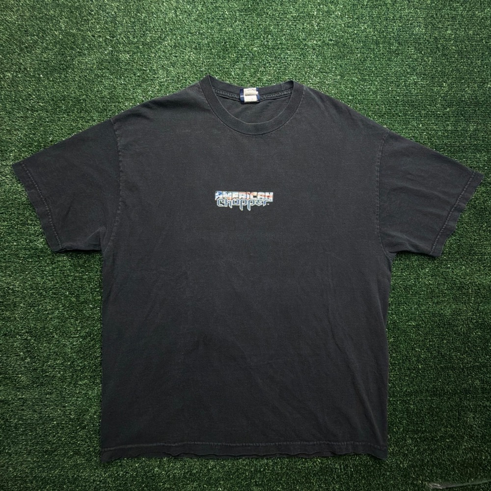 Vintage American Chopper T‎ Shirt Mens XL Black Liberty Bike Graphic Y2K Tee